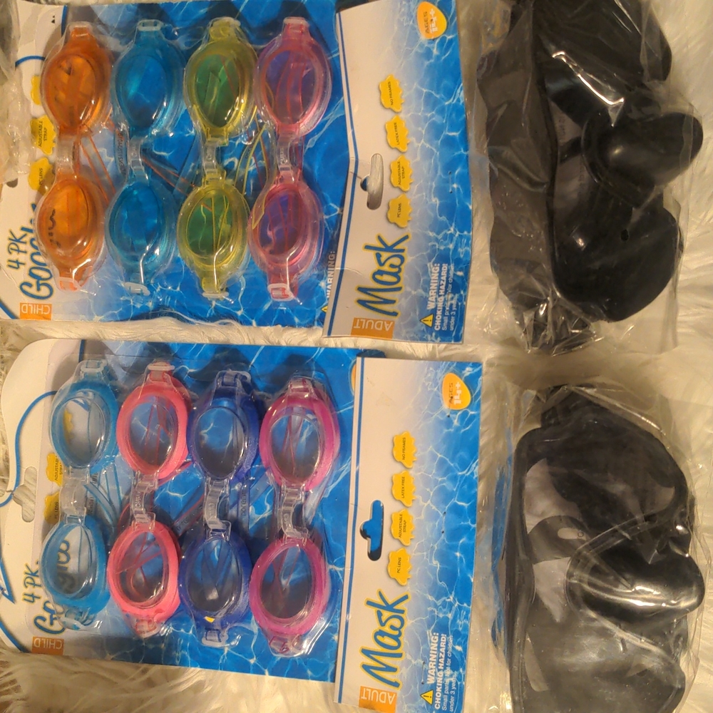 2x 4pack child goggles 2x adult masks